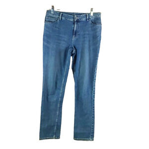 J Jill Women's Denim Blue Jeans Size 8 Stretch Tapered Legs